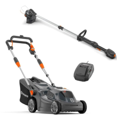 Акумуляторна газонокосарка Husqvarna Aspire LC34-P4A KIT і тример Husqvarna Aspire T28-P4A, з акб 4 Ah і з/п